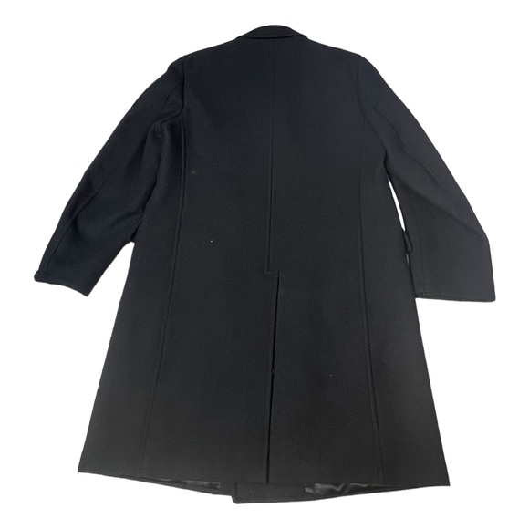 VTG Barron Anderson Black 100% Lambs Wool Overcoat - Picture 6 of 9